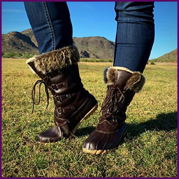 Women's Winter Snow Boots Waterproof Duck Boots Size 10 B(M) US - Picture 3 of 7